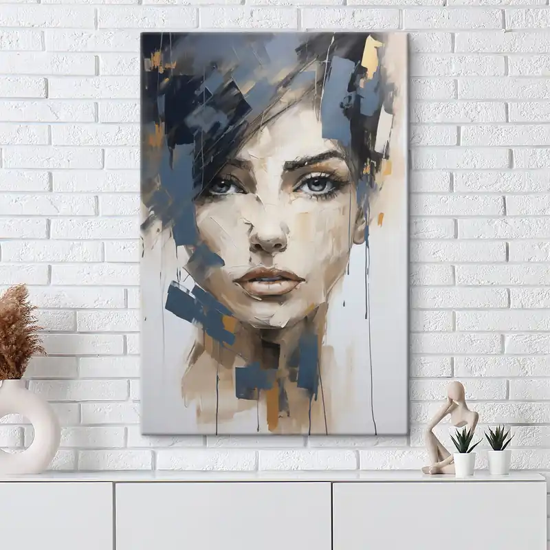 Pictură pe pânză Portret abstract al unei fete, imitație de pictură Nr s49141 Plată securizată