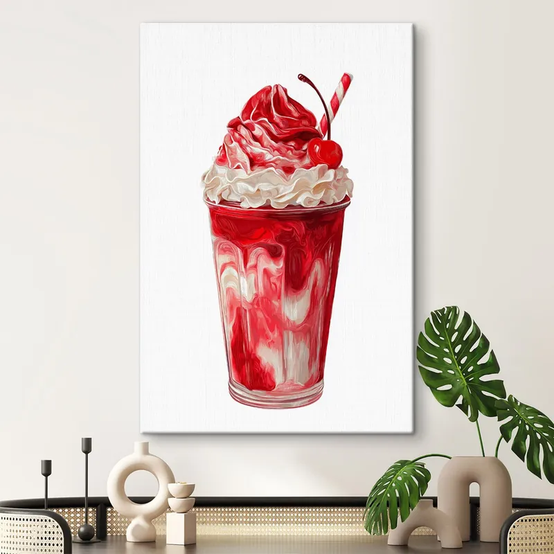 Pictură pe pânză Milkshake de cireșe Nr s49311 Reducere extra