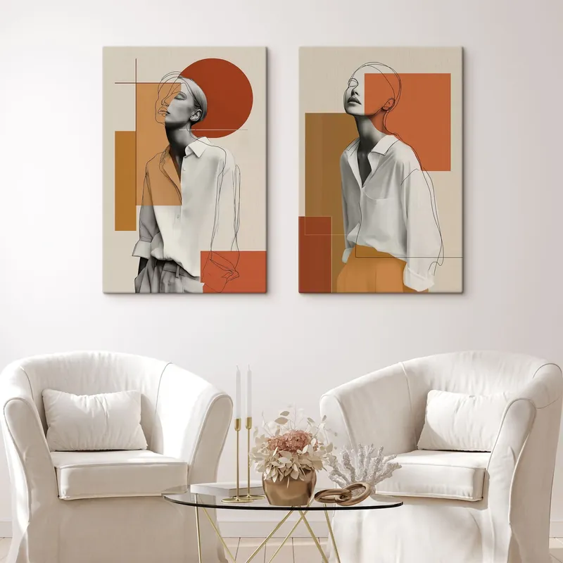 Pictură pe pânză Portret în stil minimalist Nr m30507 Discount
