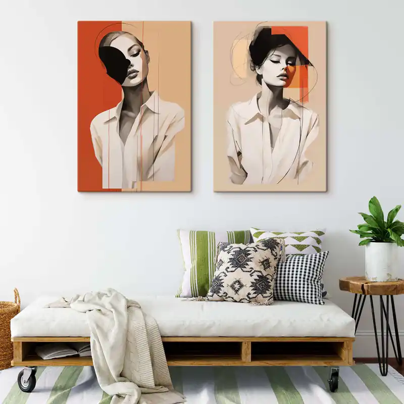 Pictură pe pânză Rezumat Echilibrul feminin Nr m30508 Disponibil imediat