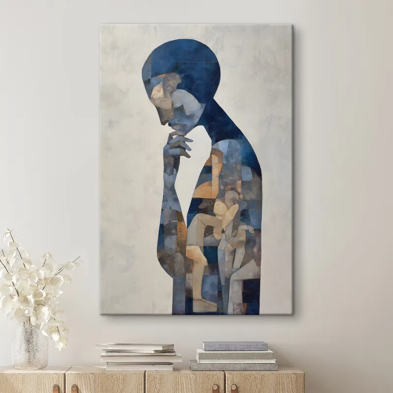 Preț redus Pictură pe pânză Gânditor, portret abstract Nr s49252