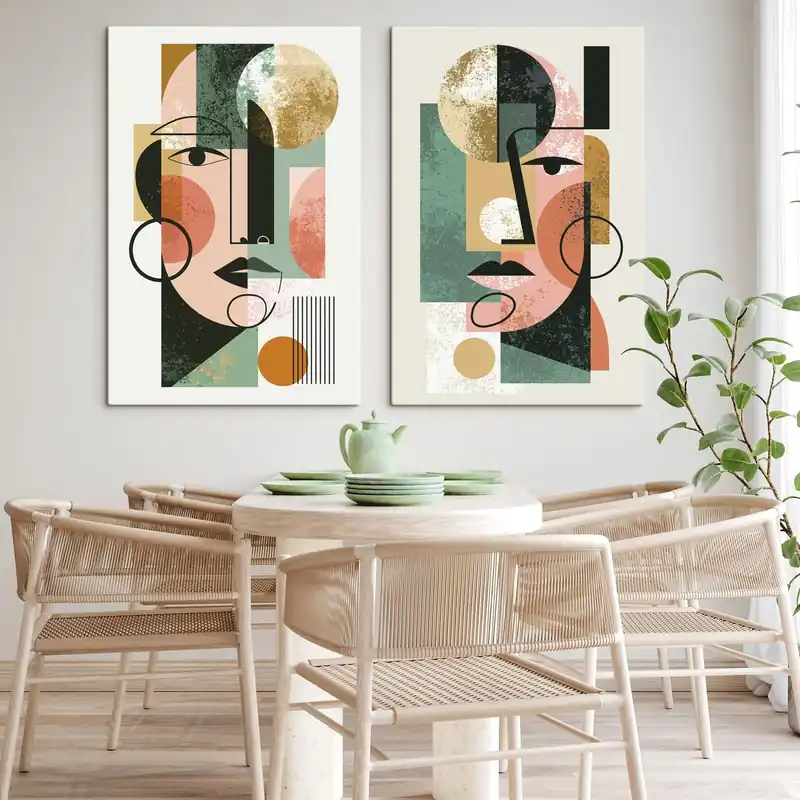 Pictură pe pânză Portrete abstracte cu forme geometrice Nr m30465 Ofertă exclusivă