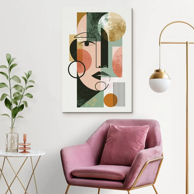Nu rata Pictură pe pânză Portret abstract cu forme geometrice Nr s49341