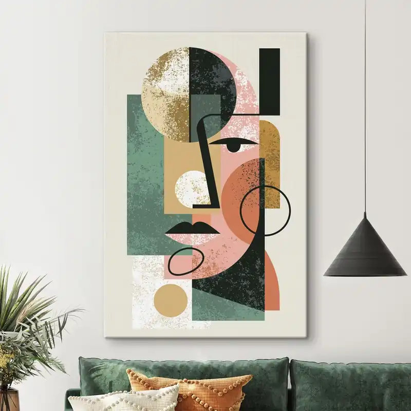 Reducere Pictură pe pânză Portret abstract cu forme geometrice Nr s49342
