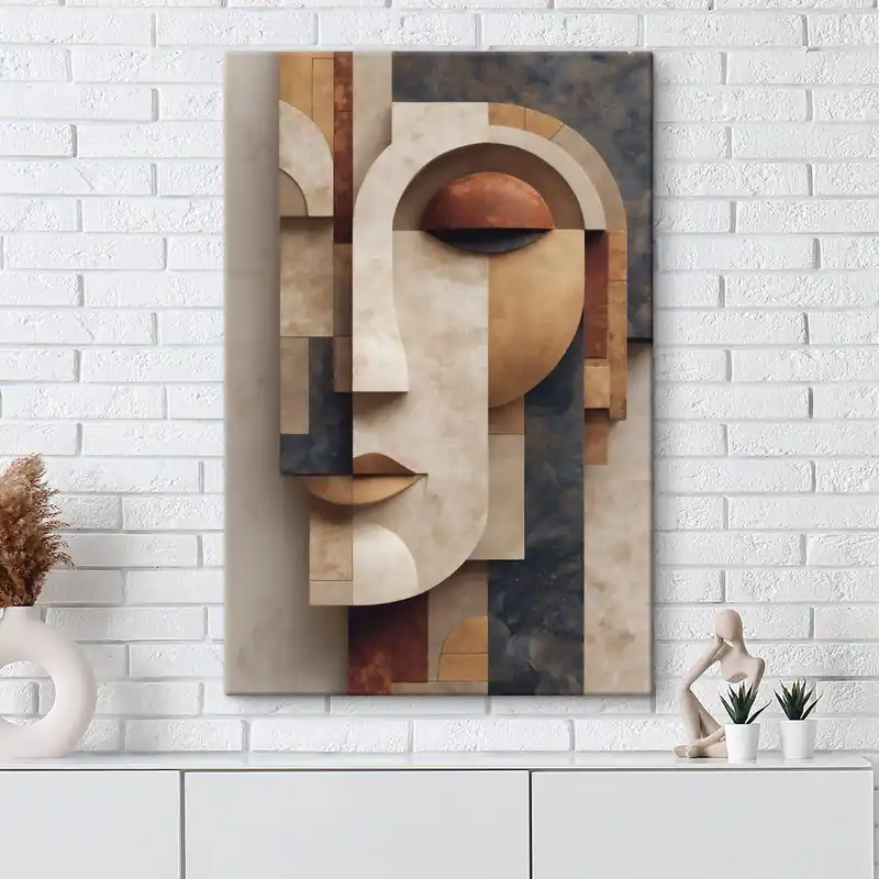 Pictură pe pânză Ilustrație abstractă cu un chip plat Nr s49397 Mai ieftin