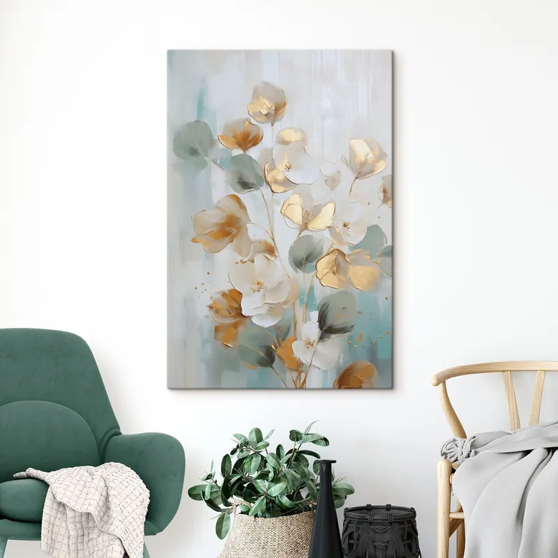 Pictură pe pânză Ramuri abstracte cu frunziș redat în stil pictural Nr s49399 Cumpără online