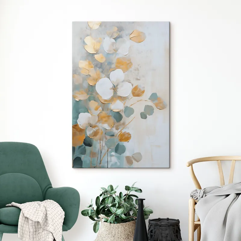 Pictură pe pânză Frunze abstracte imitație de pictură Nr s49400 Retur gratuit