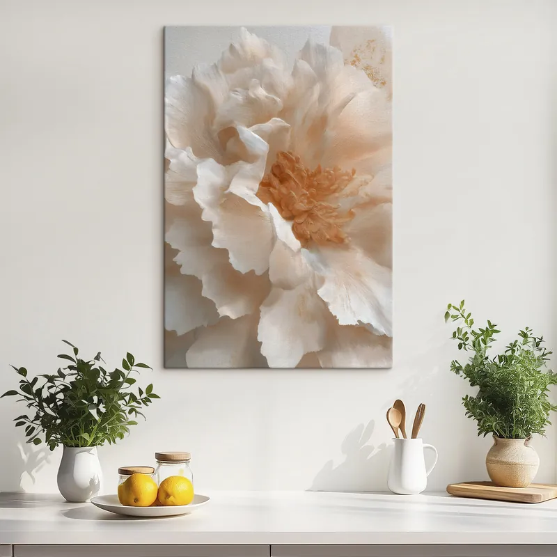 Lichidare de stoc Pictură pe pânză Bujor alb Nr s49441