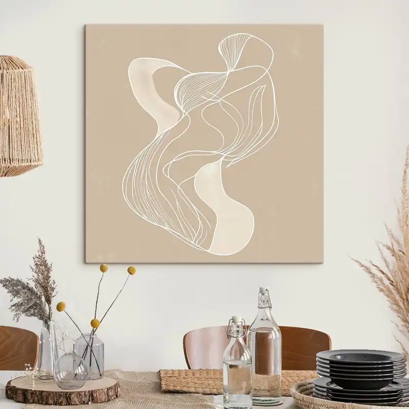 Pictură pe pânză Motiv abstract elegant, format din linii subțiri, în stilul artei contemporane Nr s48876 Preț redus