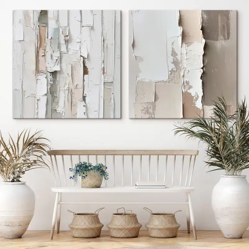 Pictură pe pânză Compoziție abstractă cu un relief pronunțat și accente pastelate, realizată într-un stil pictural contemporan Nr m30365 Expediere rapidă