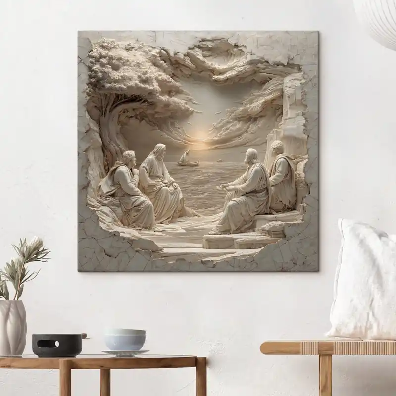 Pictură pe pânză Motivele biblice în stil basorelief Nr s49423 Promoție