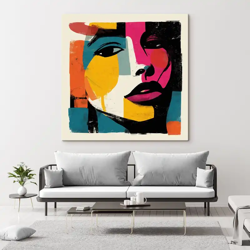 Pictură pe pânză Un chip abstract Nr s49543 Preț redus