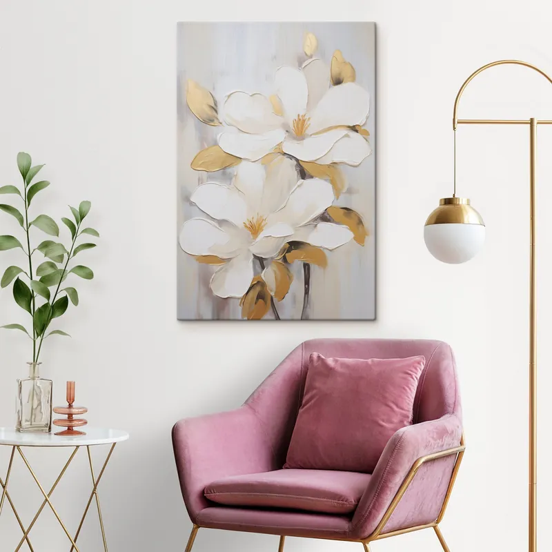Pictură pe pânză Imitare picturală a unor flori stilizate Nr s49502 Cumpărături sigure