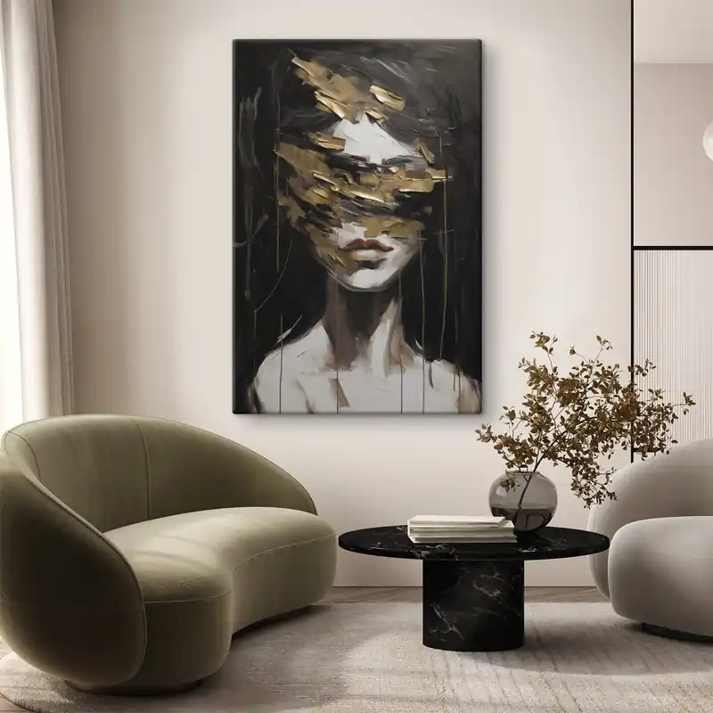 Plată securizată Pictură pe pânză Portret feminin abstract, imitație de pictură Nr s49506