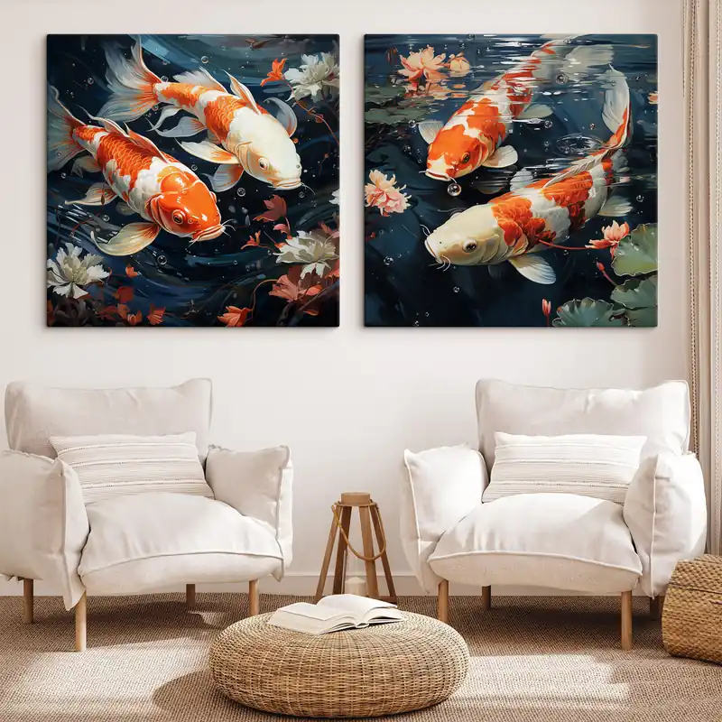 Ofertă de sezon Pictură pe pânză Pești colorați Nr m30644
