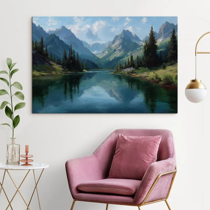 Discount Pictură pe pânză Peisaj montan Nr s49632