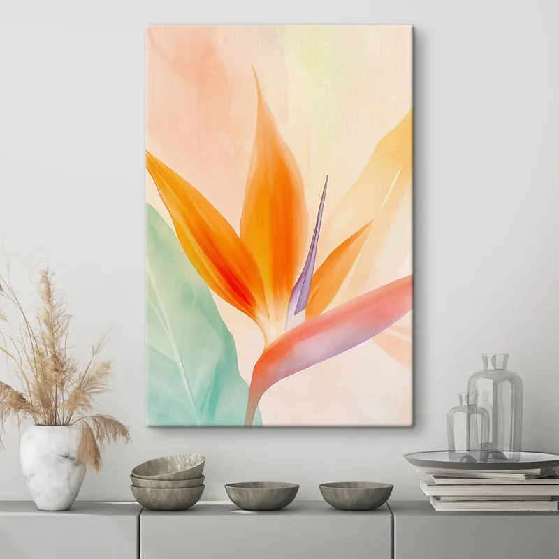 Reducere extra Pictură pe pânză Floarea tropicală Strelitzia Nr s49379