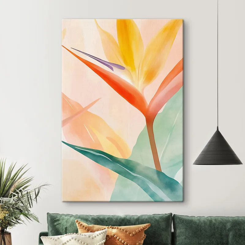 Ieftin Pictură pe pânză Pasărea Paradisului – Botanică tropicală Nr s49380