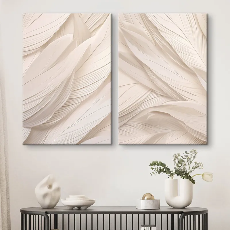 Pictură pe pânză Abstracție în valuri bej Nr m30604 Preț redus