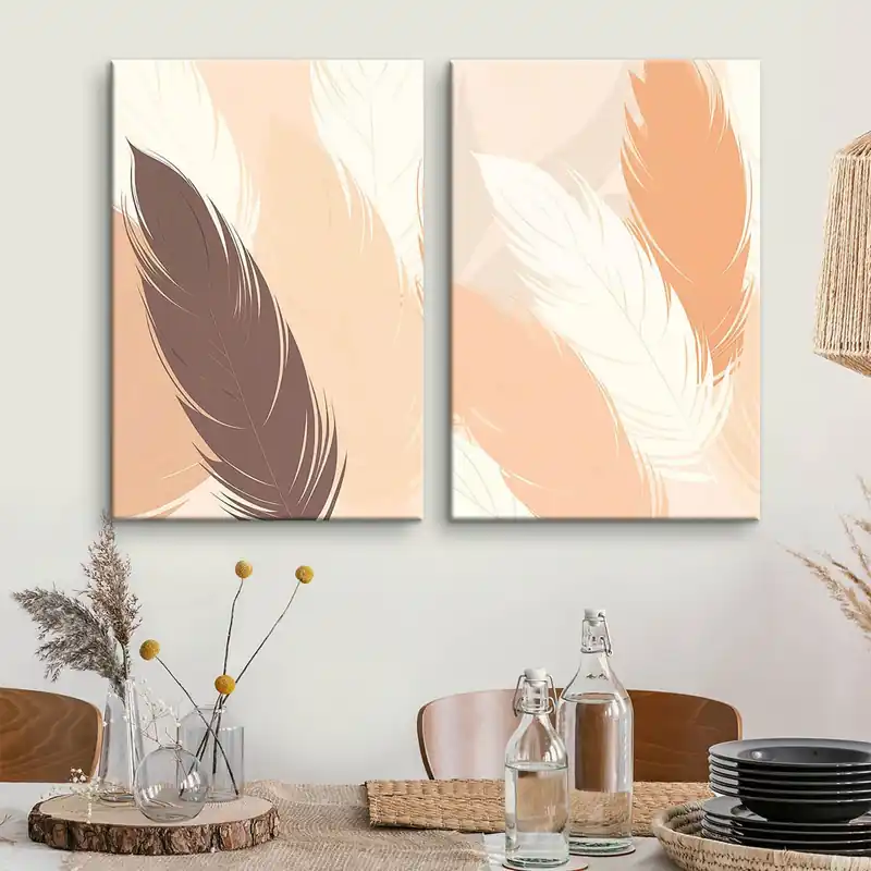 Vezi acum Pictură pe pânză Pene decorative minimaliste Nr m30606