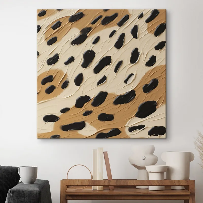 Ofertă Pictură pe pânză Pete negre pe un fundal abstract, imitație de pictură Nr s49750