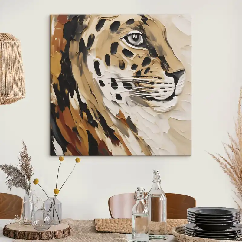 Preț promoțional Pictură pe pânză Leopard abstract, imitație de pictură Nr s49751