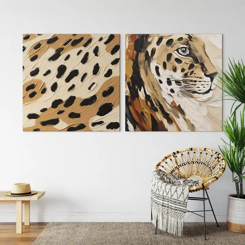 Ofertă specială Pictură pe pânză Leopard abstract, imitație de pictură Nr m30669