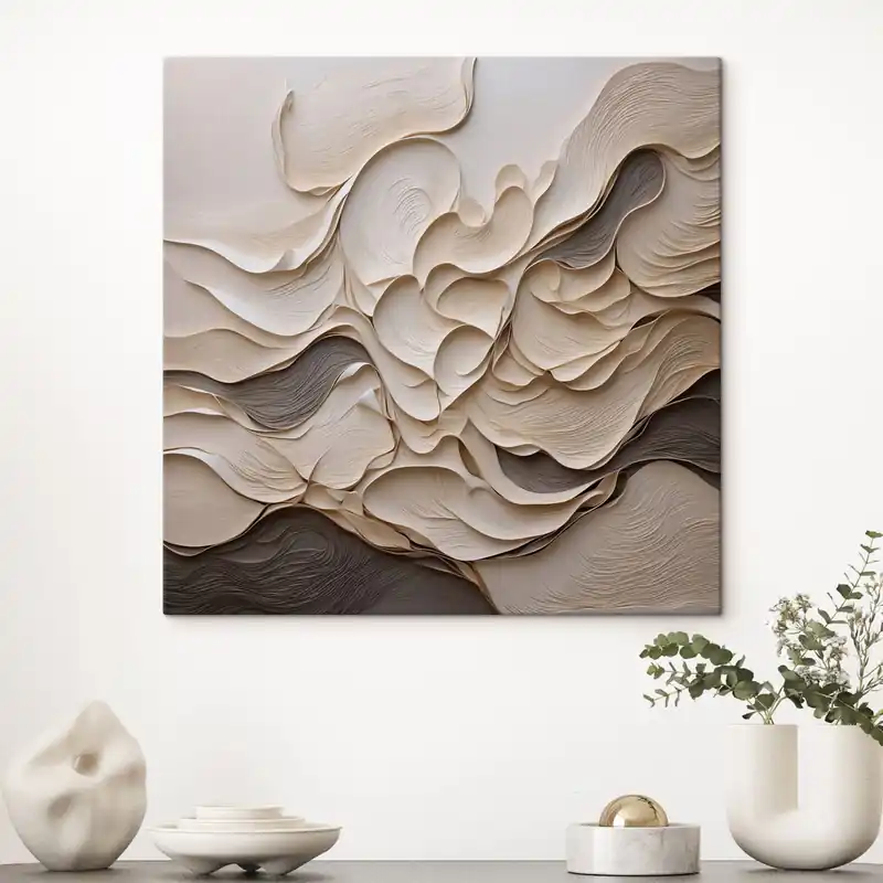 Pictură pe pânză Valuri abstracte stratificate cu forme texturate Nr s49360 Cumpără acum