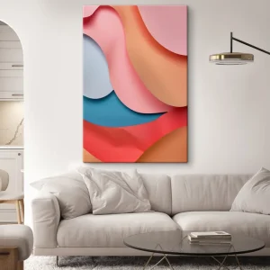 Cumpără acum Pictură pe pânză Abstracție volumetrică în nuanțe de coral Nr s49743
