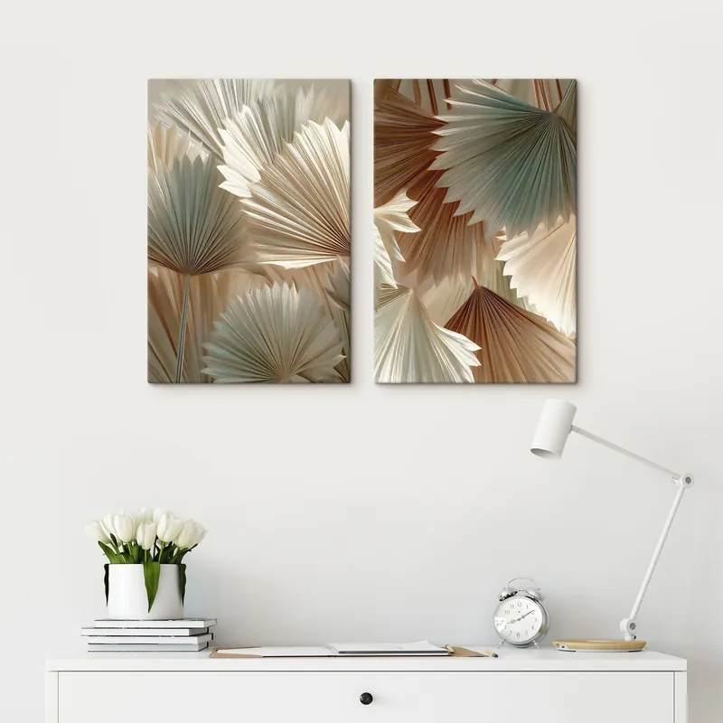 Pictură pe pânză Frunze de palmier tropical Nr m30662 Reducere extra