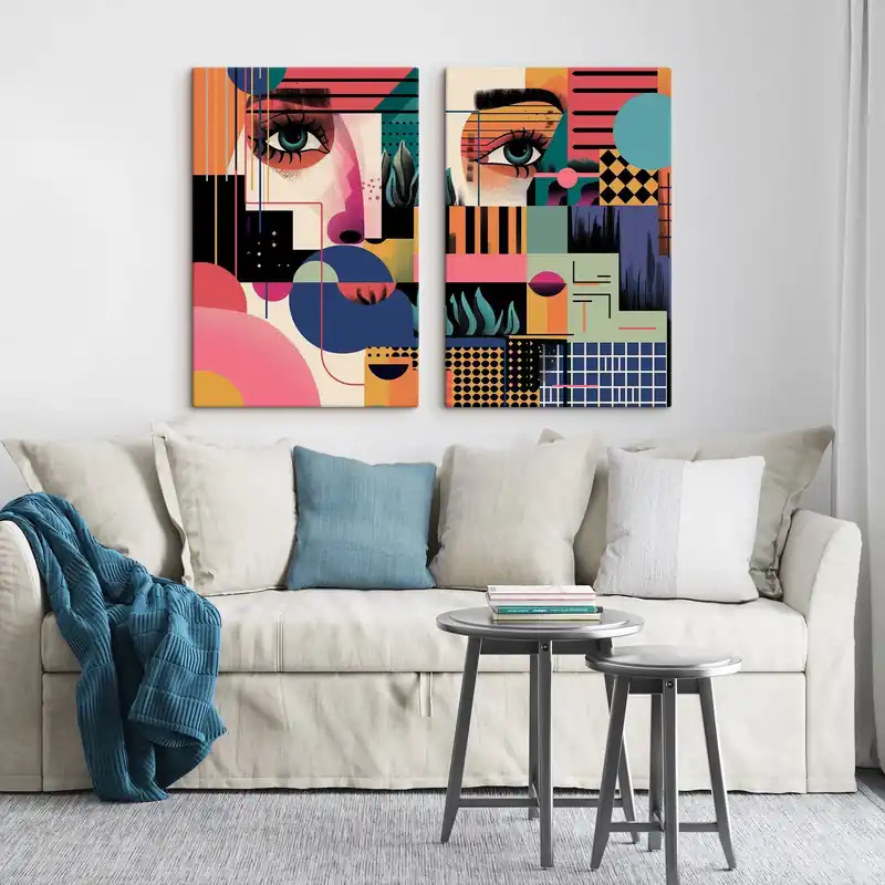 Pictură pe pânză Abstracție geometrică în stilul pop art Nr m30663 Preț mic