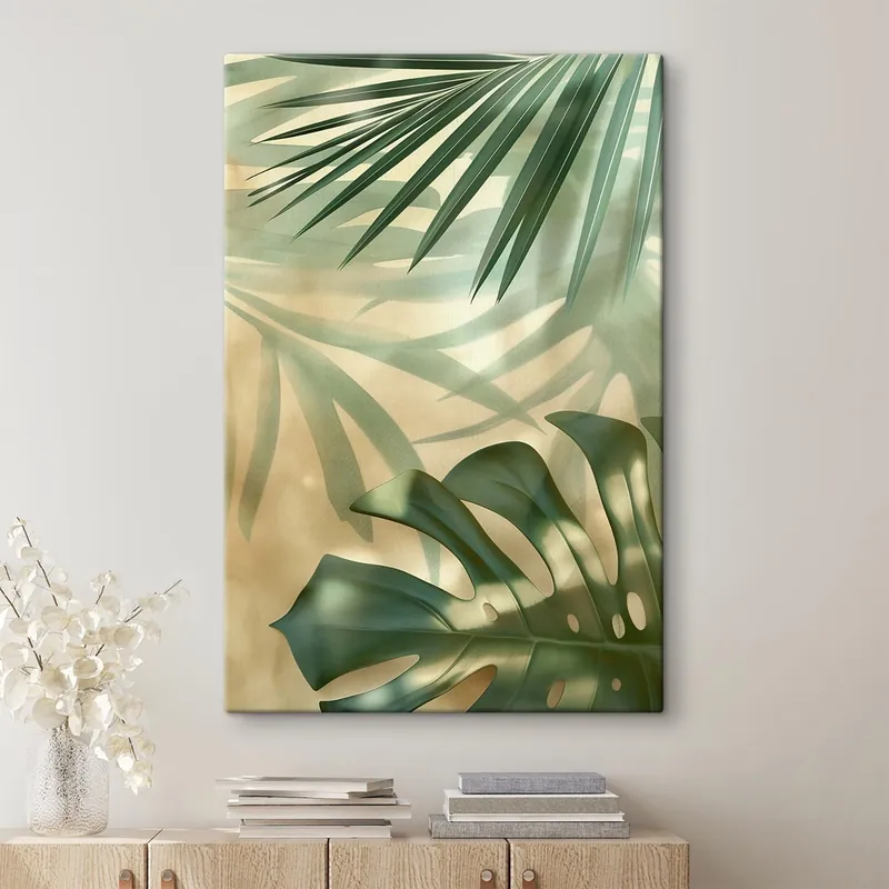Pictură pe pânză Frunze de palmier tropical Nr s49553 Livrare expres