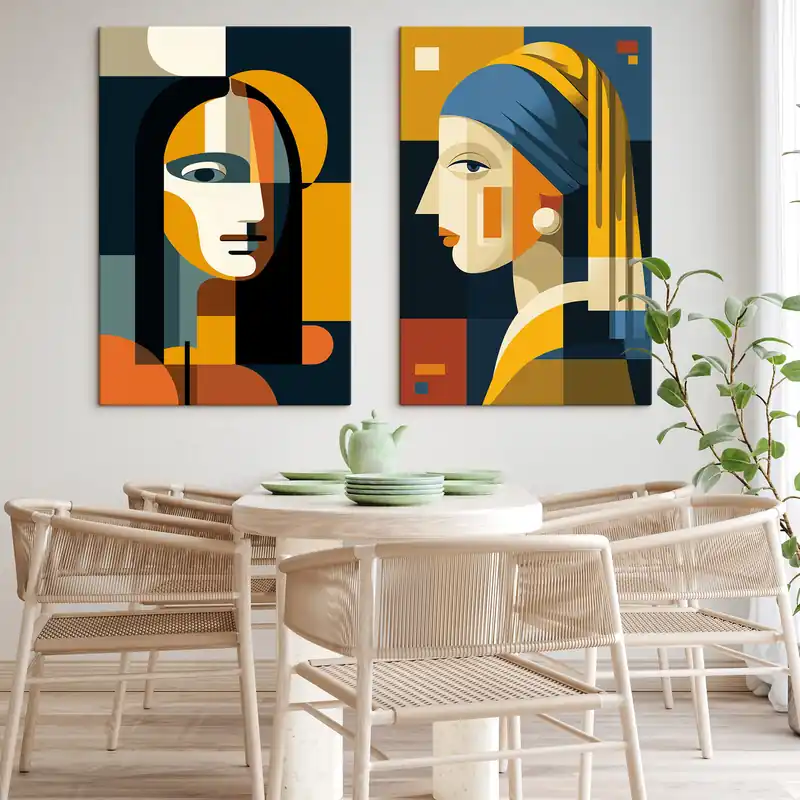 Vezi acum Pictură pe pânză Portrete geometrice Nr m30701