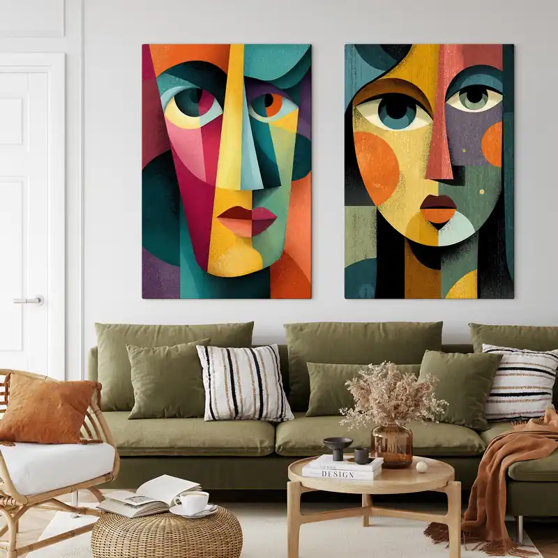 Promoție Pictură pe pânză Fețe cubiste Nr m30703