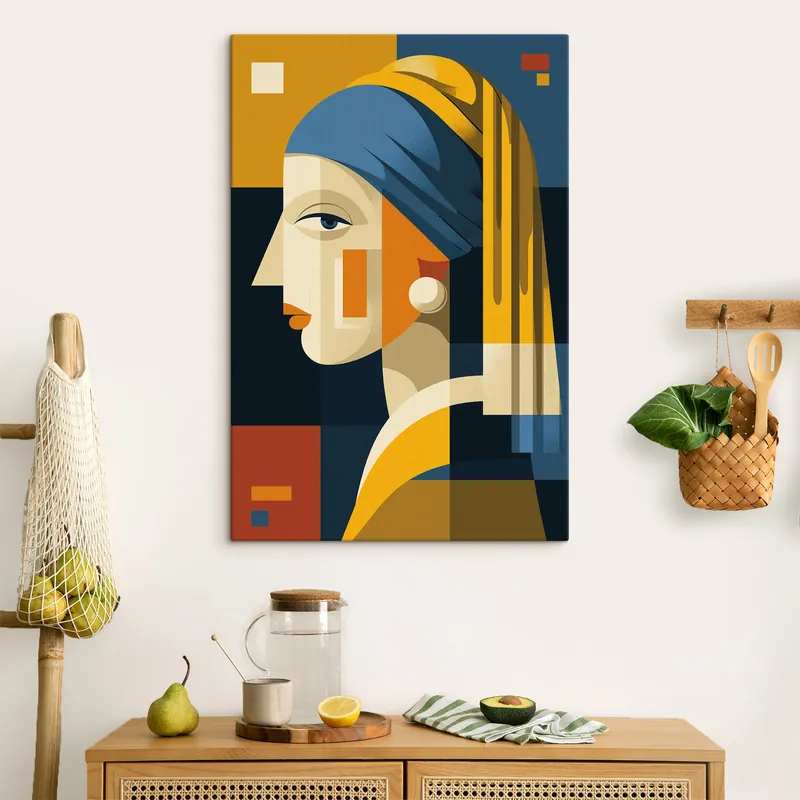 Pictură pe pânză Portret geometric al unei femei Nr s49825 Livrare expres