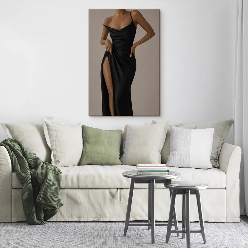 Preț promoțional Pictură pe pânză Rochie neagră Nr s49822