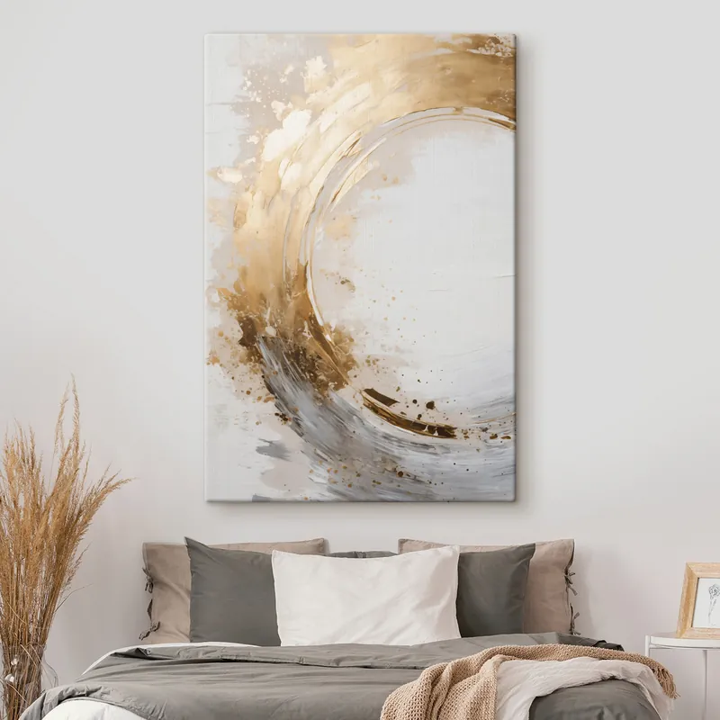 Noutate Pictură pe pânză Tușe abstracte, care creează o mișcare circulară, artă modernă cu textură Nr s49789