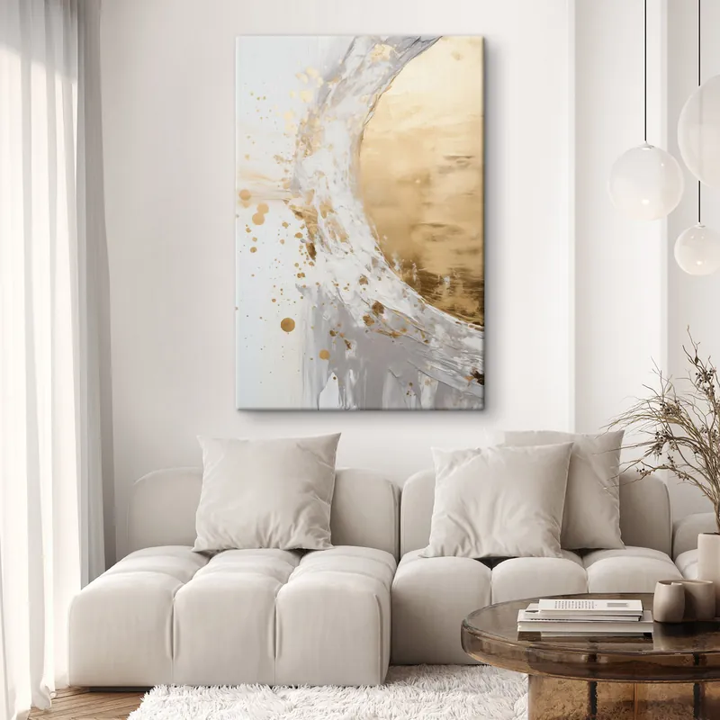 Disponibil imediat Pictură pe pânză Tușe abstracte, care creează o formă circulară, artă modernă cu textură Nr s49790