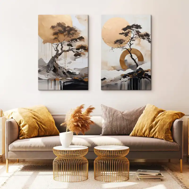 Lichidare de stoc Pictură pe pânză Bonsai decorativ, pictură abstractă Nr m30688