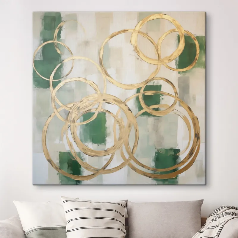 Reducere specială Pictură pe pânză Cercuri abstracte, imitație de pictură Nr s49908