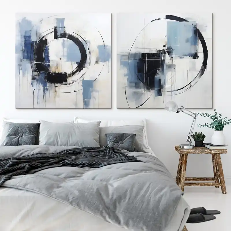 Pictură pe pânză Compoziție abstractă cu un motiv circular, imitație de pictură Nr m30733 Discount