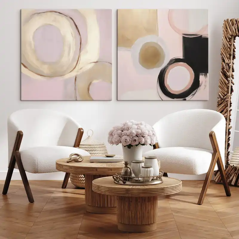 Expediere rapidă Pictură pe pânză Cercuri abstracte, imitație de pictură Nr m30735