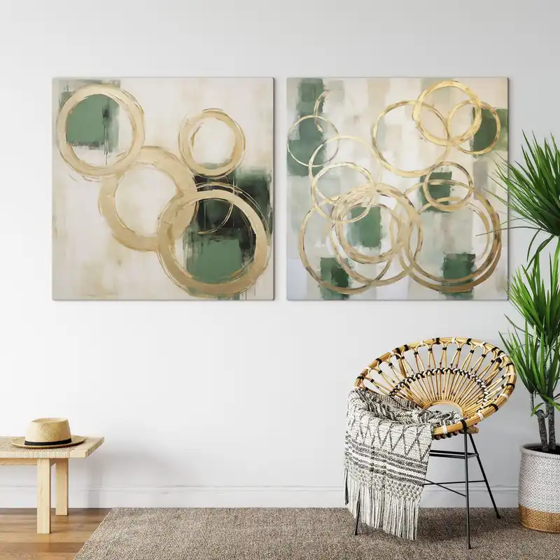 Bestseller Pictură pe pânză Cercuri abstracte, imitație de pictură Nr m30737