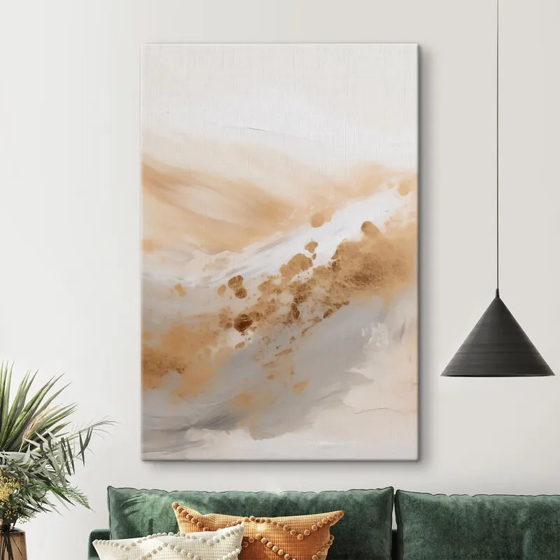 Pictură pe pânză Abstracție în nuanțe de bej Nr s49988 Mai ieftin