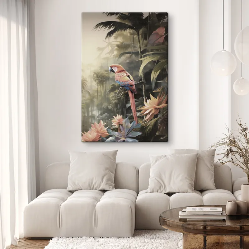 Discount Pictură pe pânză Flamingo tropical Nr s50027