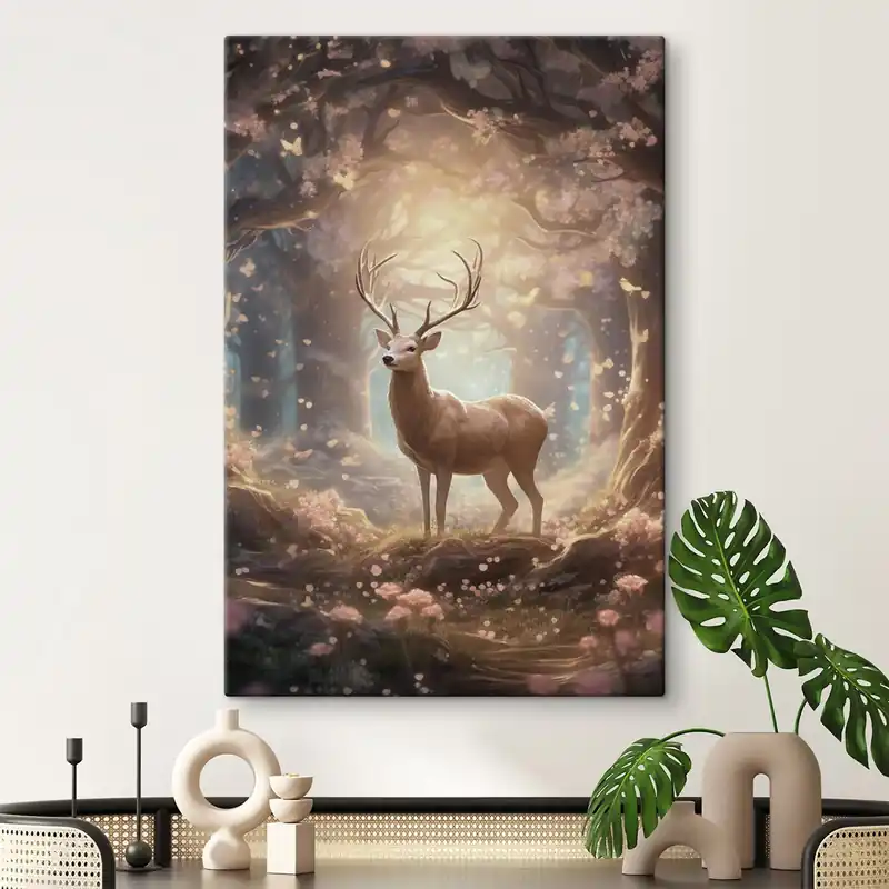 Pictură pe pânză Căprioară în pădure Nr s50028 Ofertă exclusivă