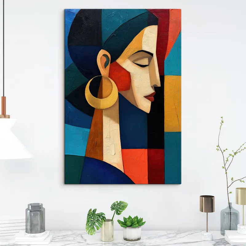 Pictură pe pânză Față abstractă Nr s50056 Discount