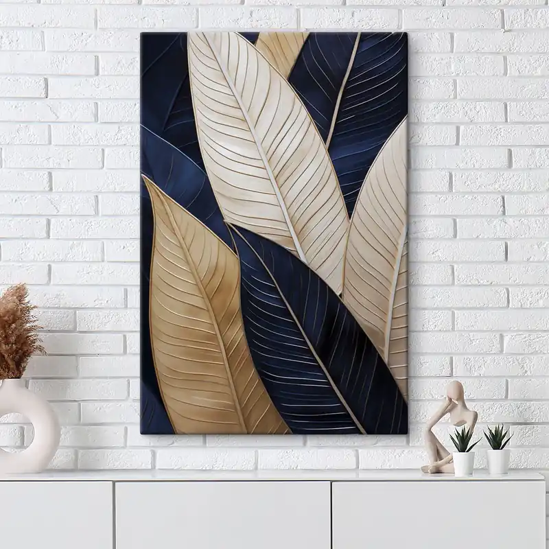 Reducere Pictură pe pânză Pictură decorativă cu imitație de frunze Nr s50062
