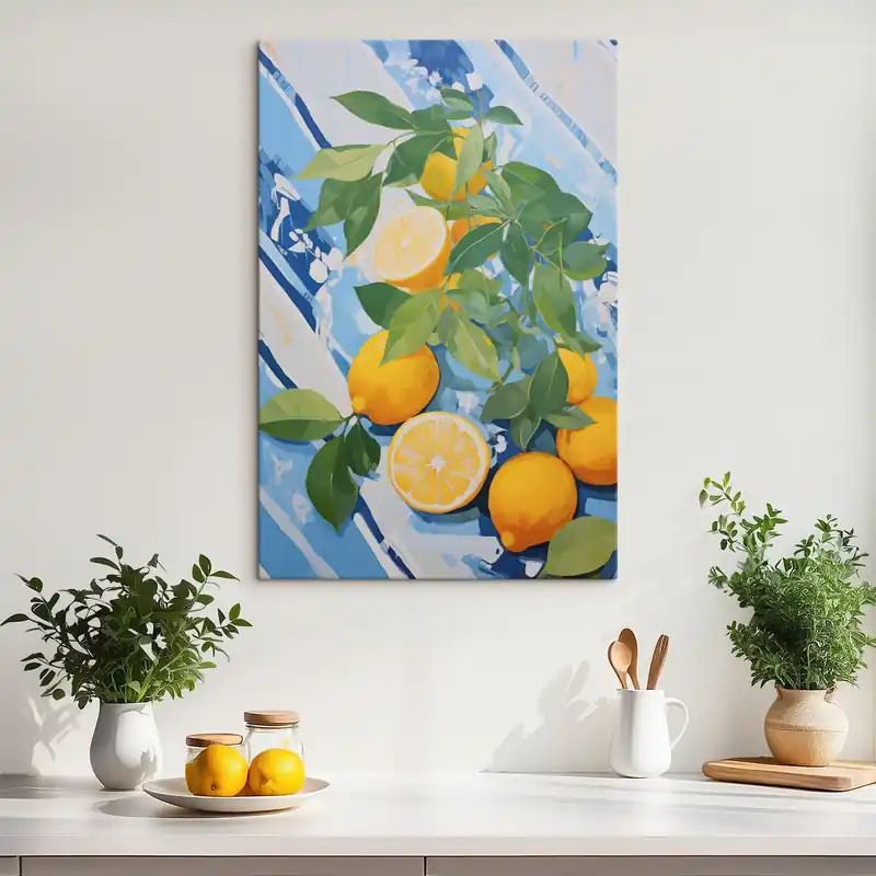 Retur gratuit Pictură pe pânză Lămâi, pictură în stil imitație Nr s50066