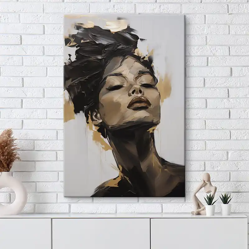 Pictură pe pânză Portret abstract de femeie, imitație de pictură Nr s50071 Preț promoțional